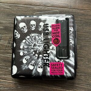 Smokezilla USB Cigarette light/case,push/slide 4 hot coil “Skeleton” logo